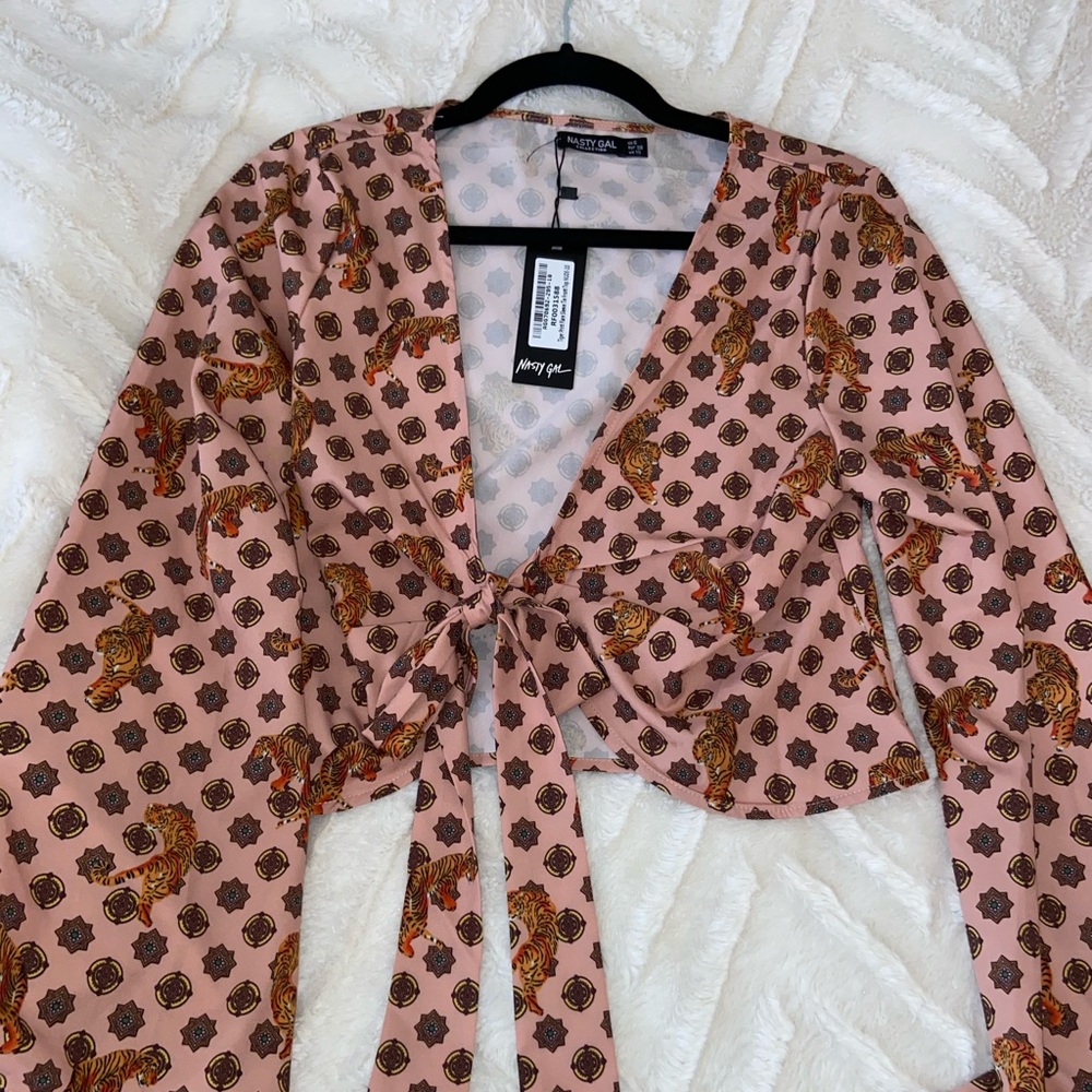Nastygal Tiger Tie Shirt